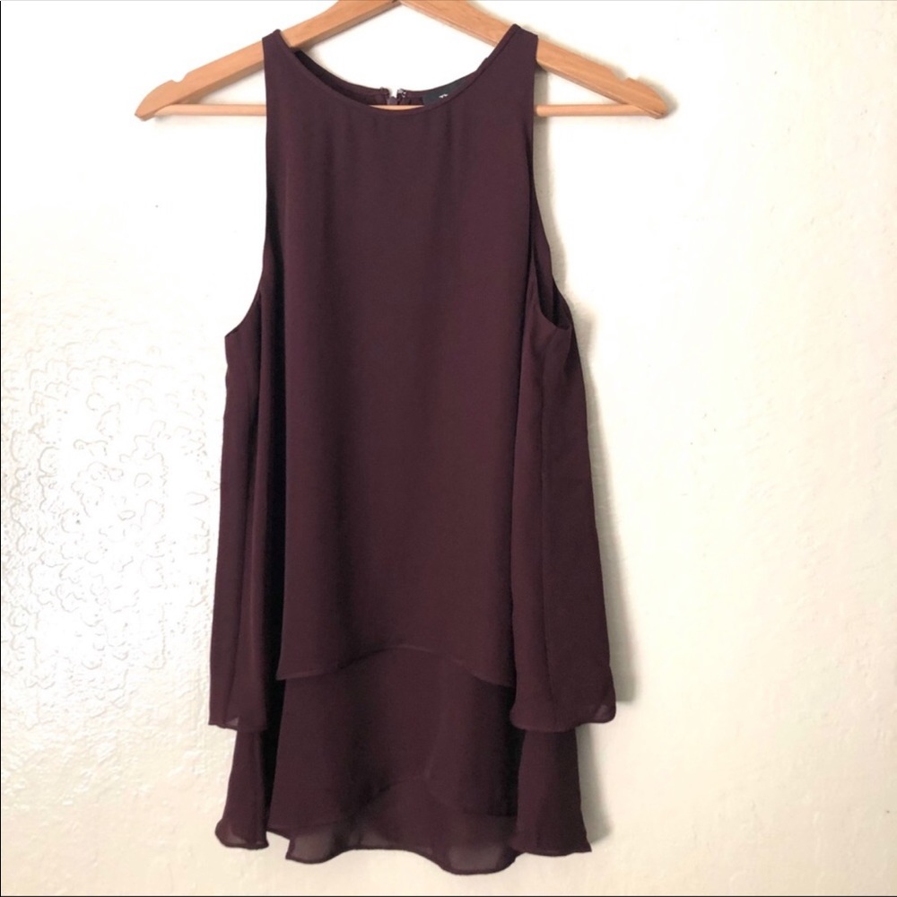 Theory Falice silk sleeveless Blouse Top Burgundy red in size 0
